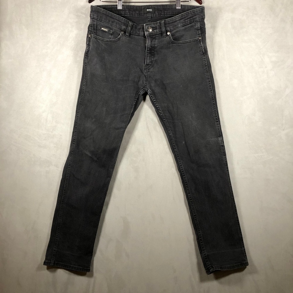 Hugo Boss Delaware‎ Jeans Mens 34x28 Faded Black Slim Fit Stretch